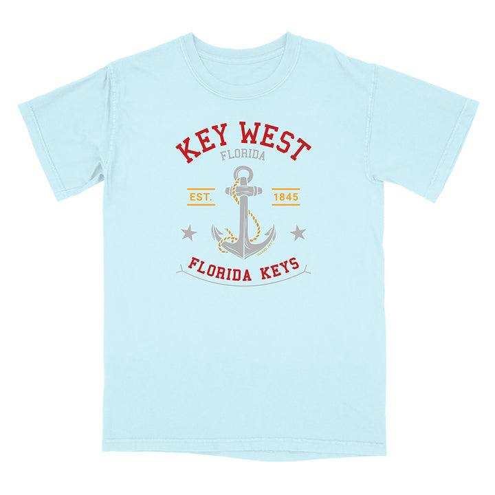 Light blue t-shirt with 'Key West, Florida' and anchor design on a white background