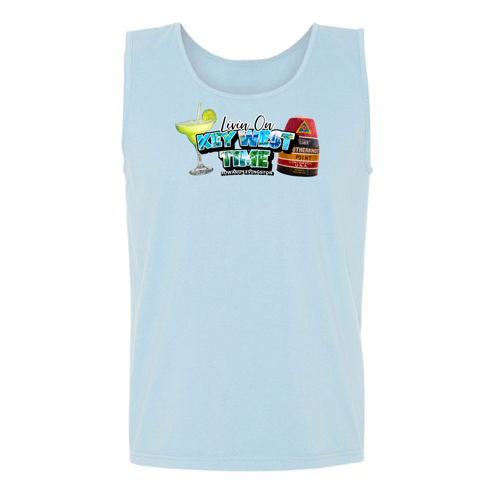 Chambray "Living on Key West Time" Tank Top