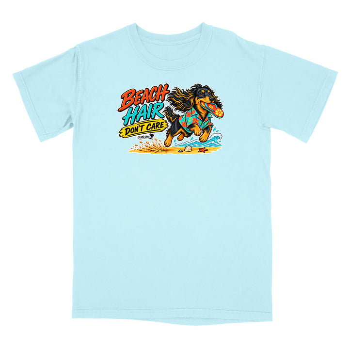 Beach Hair Don't Care Dog T-Shirt
