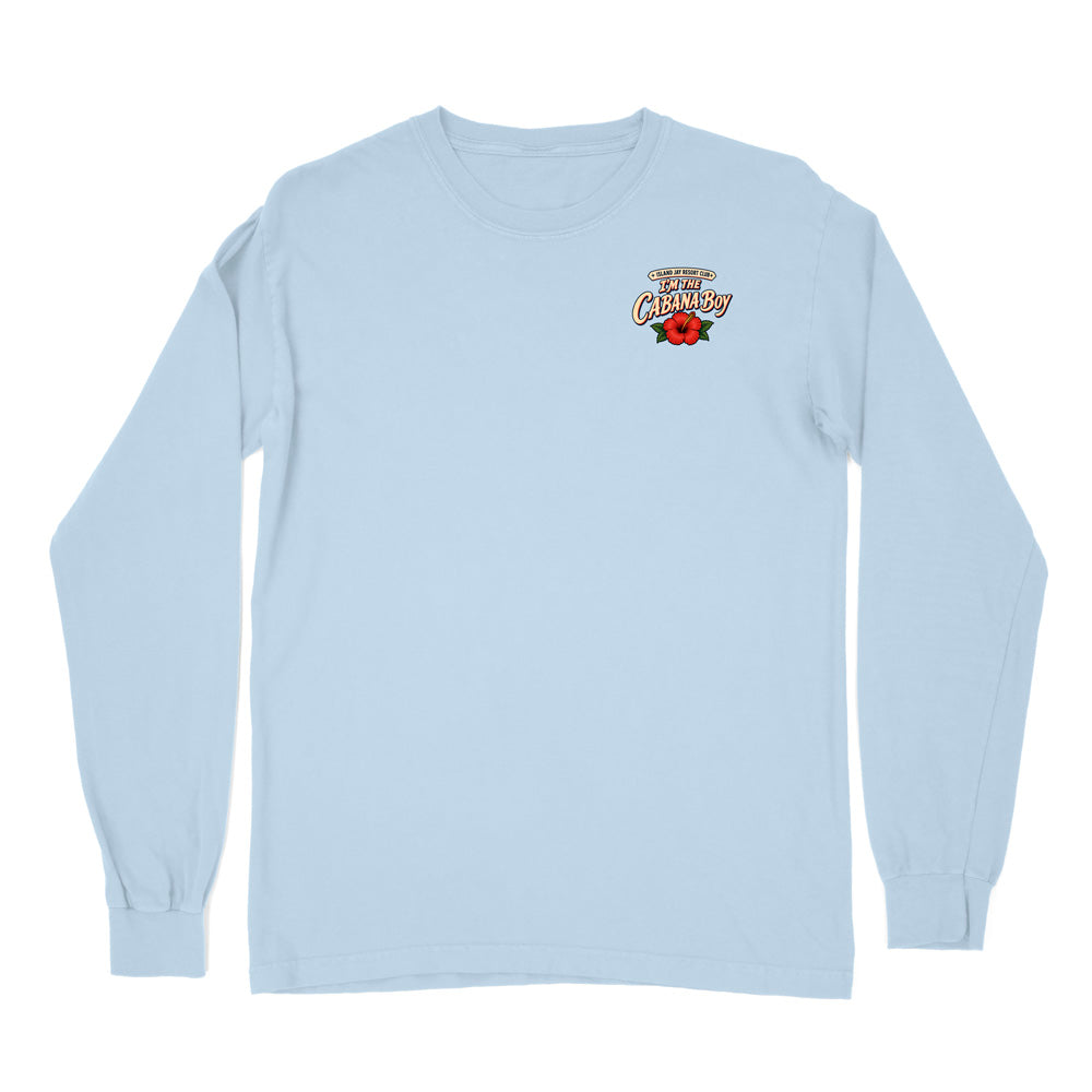 A light blue long-sleeve t-shirt with a small graphic on the left chest featuring a red rose and the text 'Tennessee Championship'.