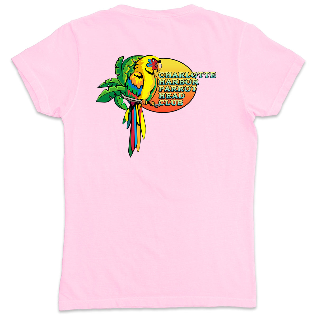 Women's Charlotte Harbor Parrot Head Club V-Neck T-Shirt Light Pink