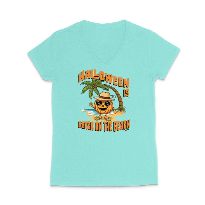 Halloween Is Better On The Beach WOMEN'S V-Neck T-Shirt