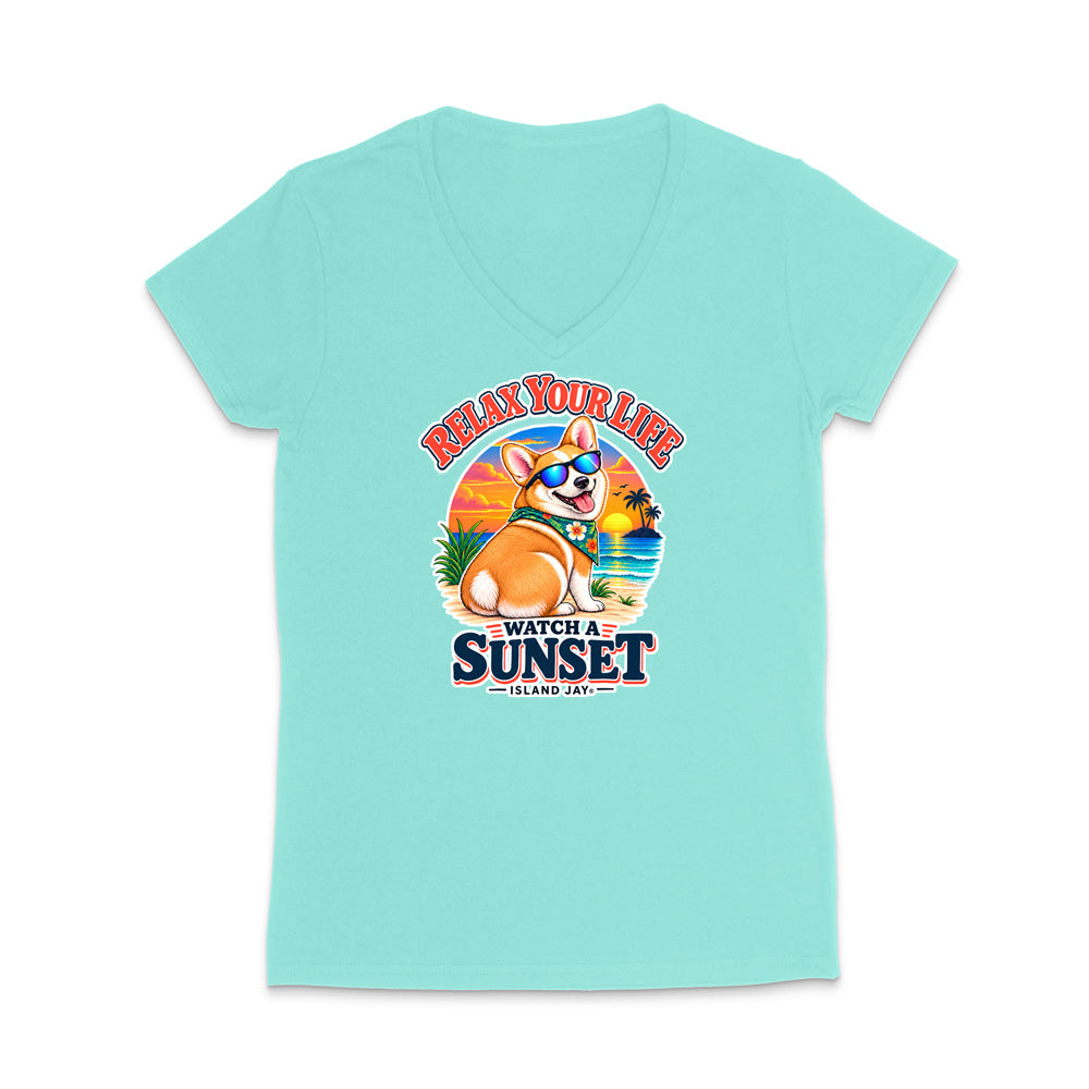 Relax Your Life Watch a Sunset WOMEN'S V-Neck T-Shirt