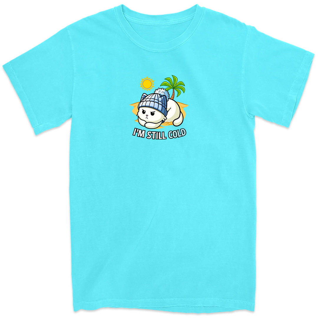 Chilly Kitty I'm Still Cold T-Shirt Lagoon Blue