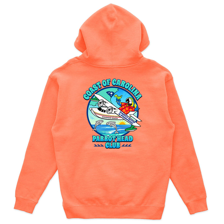Coast of Carolina Parrot Head Club Soft Style Pullover Hoodie Heather Coral