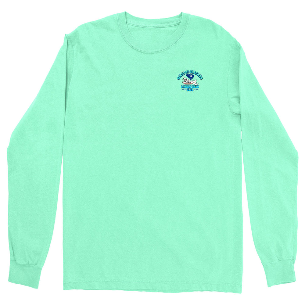 Coast of Carolina Parrot Head Club Long Sleeve T-Shirt Cool Mint