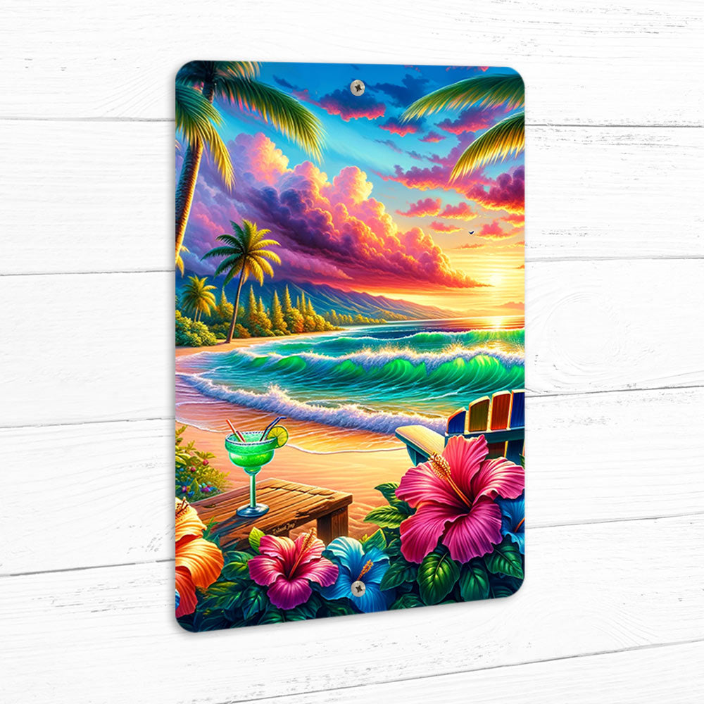 Colorful Paradise 8" x 12" Beach Sign