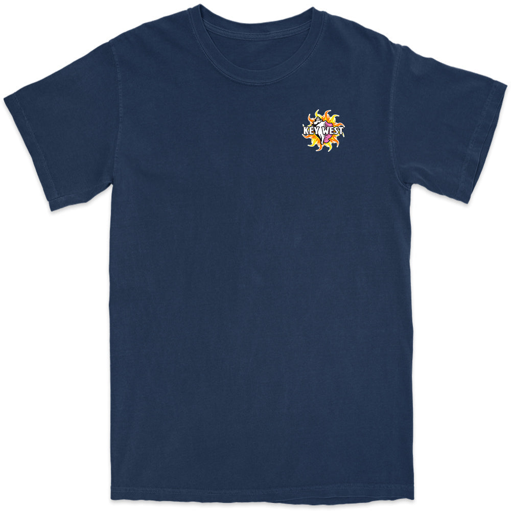 Mens Key West Conch Republic High Quality Ringspun T-Shirts Front Navy