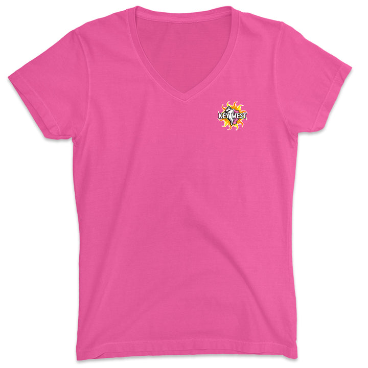 Women's Key West Conch Republic High Quality Ringspun T-Shirts Front Hot Pink