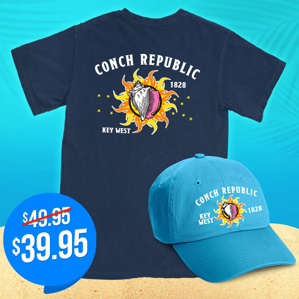 Conch Republic Key West Hat & T-Shirt Combo Deal