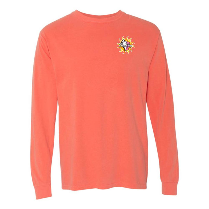 Light orange/red long-sleeve shirt with a Key West Conch Republic Flag graphic.