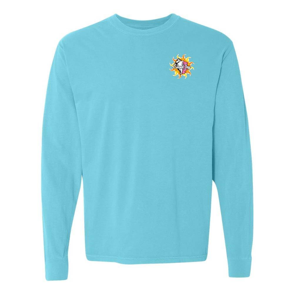 Light blue long-sleeve shirt with a Key West Conch Republic Flag graphic.