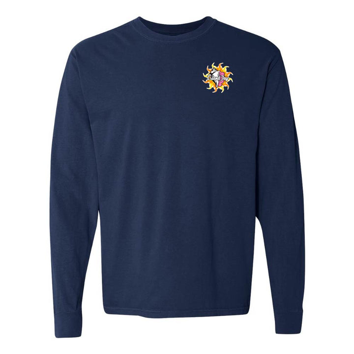 Navy blue long-sleeve shirt with a Key West Conch Republic Flag graphic.