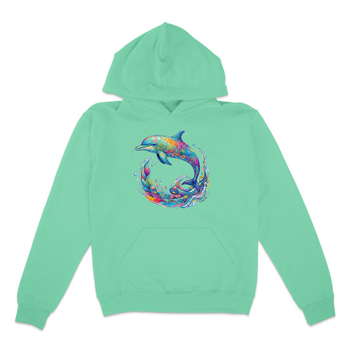 Mint green hoodie with text 'Shamrocks and Shenanigans' on a white background