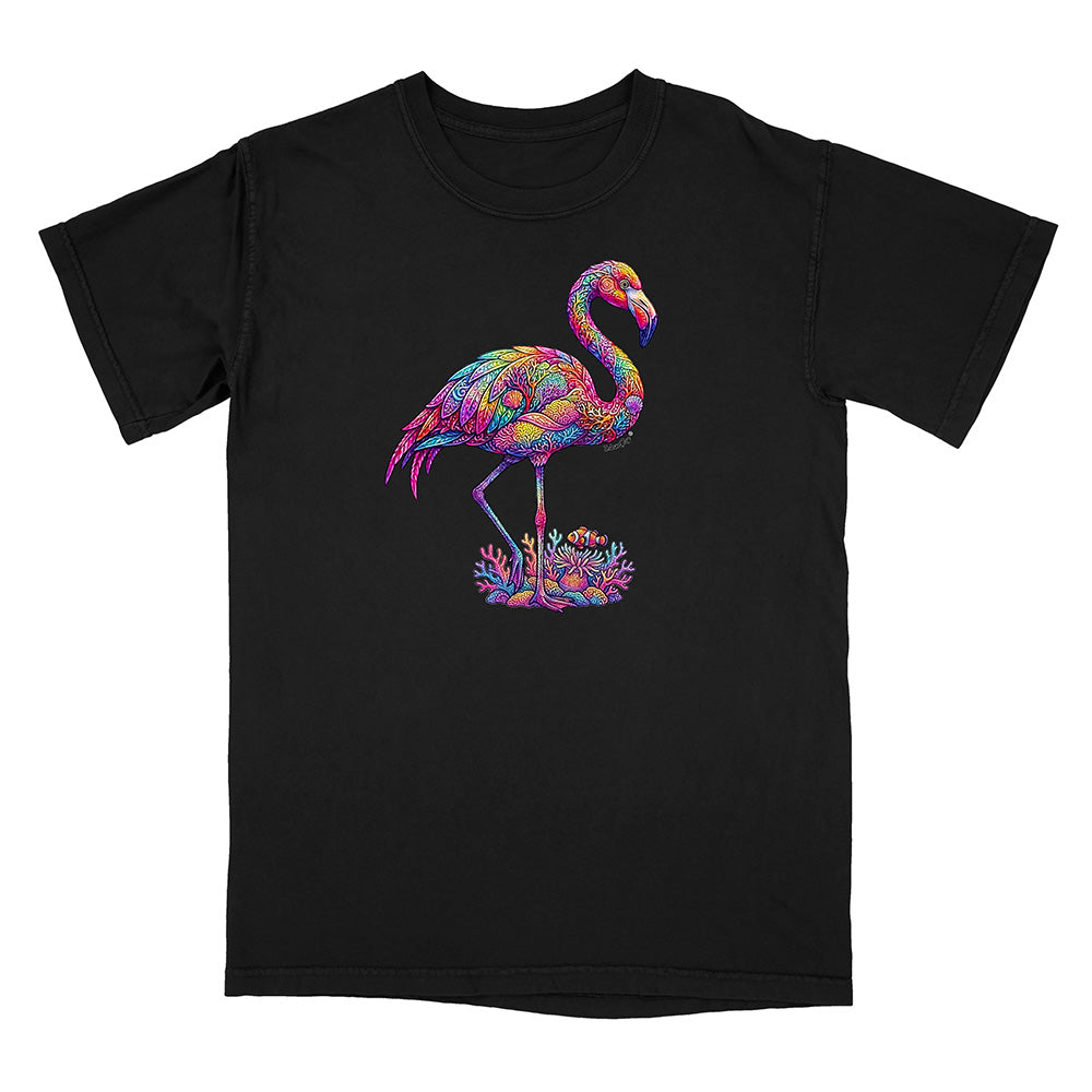 Coral Flamingo Mosaic T-Shirt by Island Jay & Grab an authentic