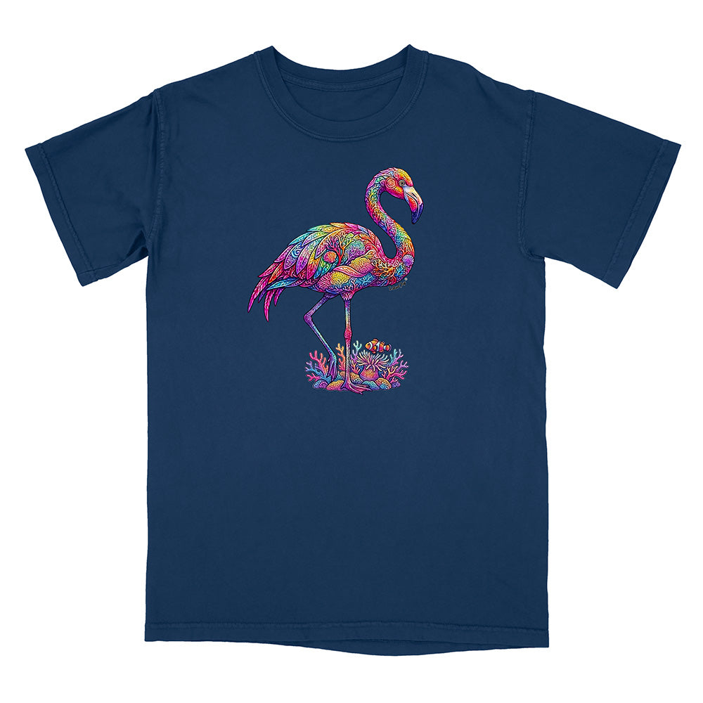 Coral Flamingo Mosaic T-Shirt by Island Jay & Grab an authentic