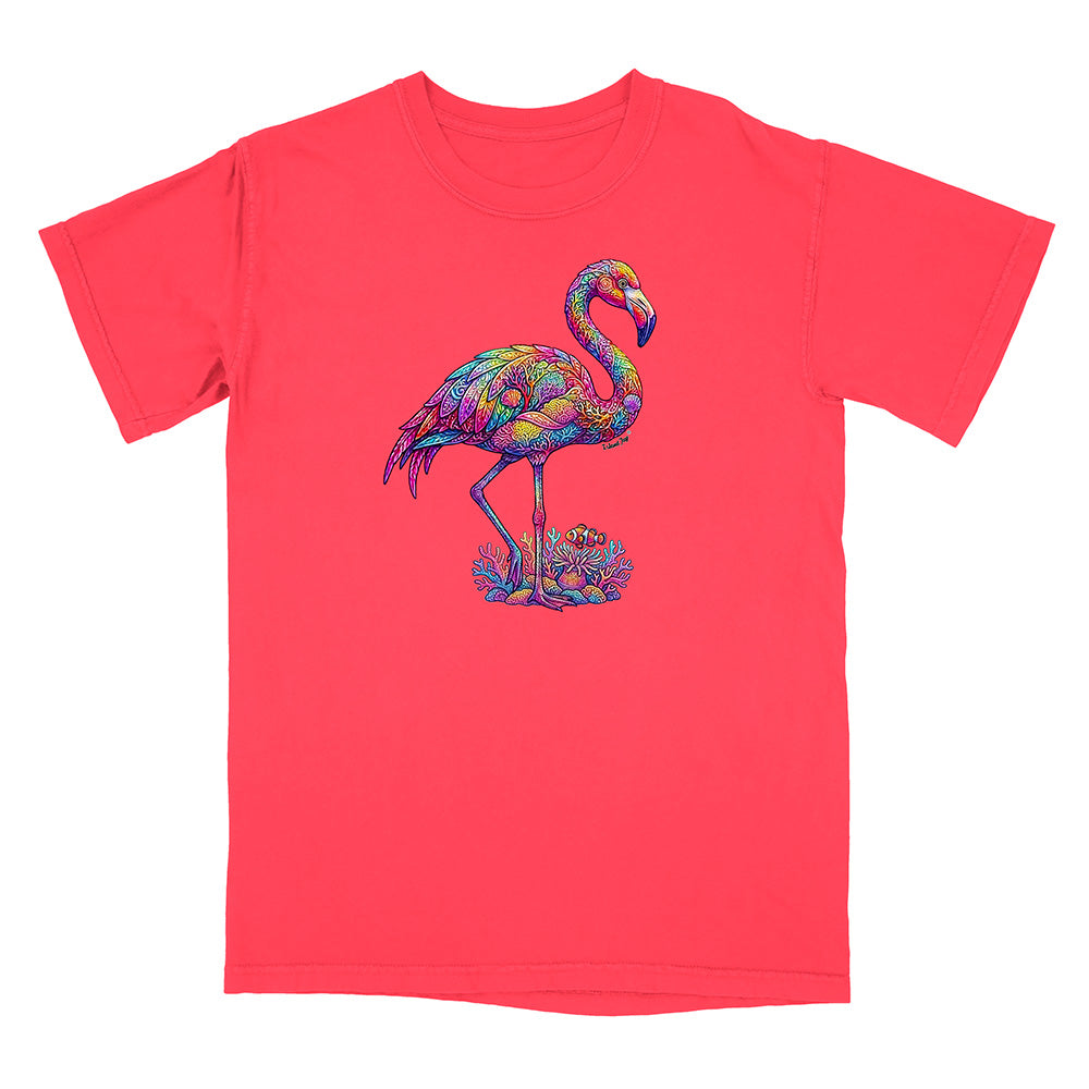 LGB Tシャツ FREEDOM FLAMENCO ROSA Coral Flamingo Mosaic T-Shirt by Island Jay & Grab an authentic
