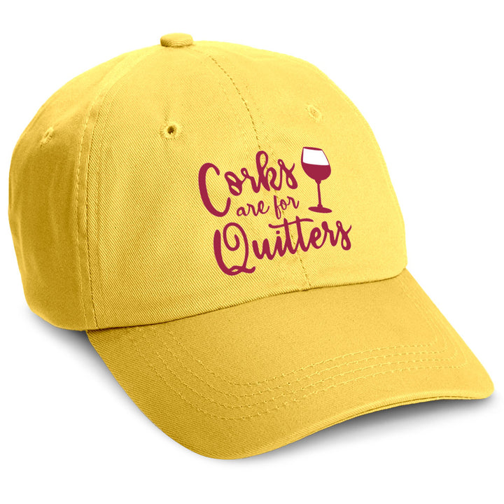 Corks Are For Quitters Hat Yellow