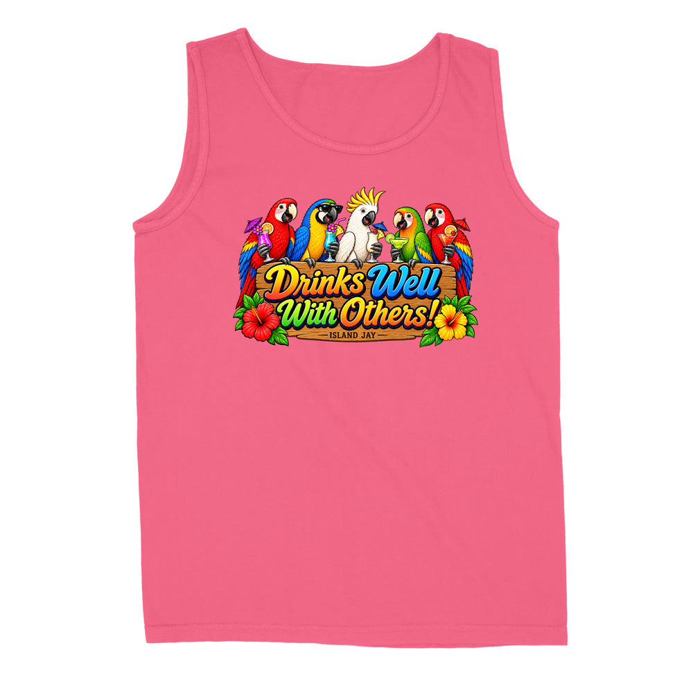 Drinks Well With Others Parrots Tank Top