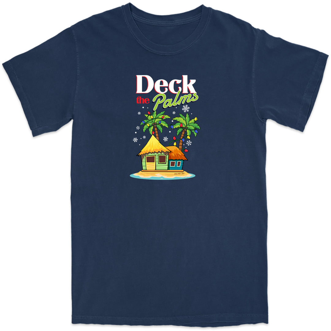 Deck the Palms T-Shirt Navy Color - Why decorate a Christmas tree when you can deck the palms?