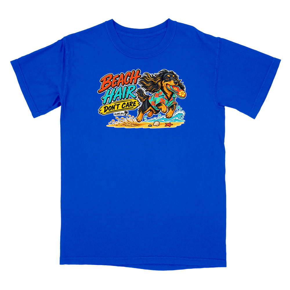 Beach Hair Don't Care Dog T-Shirt