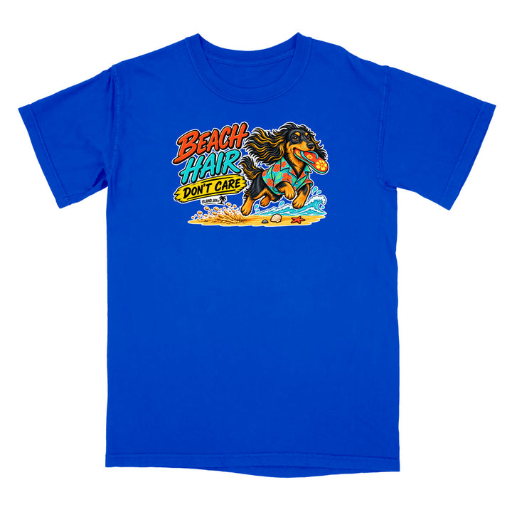 Beach Hair Don't Care Dog T-Shirt