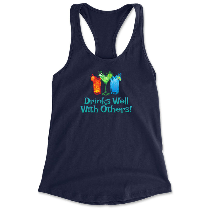Women's Drinks Well With Others Racerback Tank Top Navy