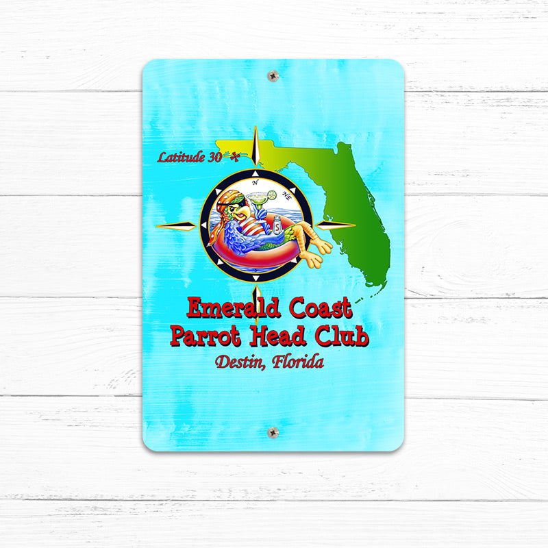Emerald Coast Parrot Head Club 8" x 12" Beach Sign