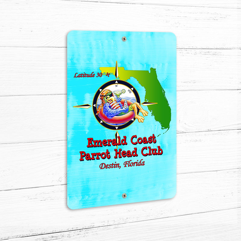 Emerald Coast Parrot Head Club 8" x 12" Beach Sign