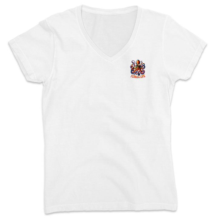 Women's Krakens Lore V-Neck T-Shirt Ocean White