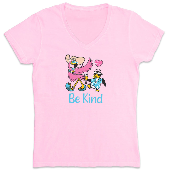 Women's Felicia Be Kind V-Neck T-Shirt Light Pink