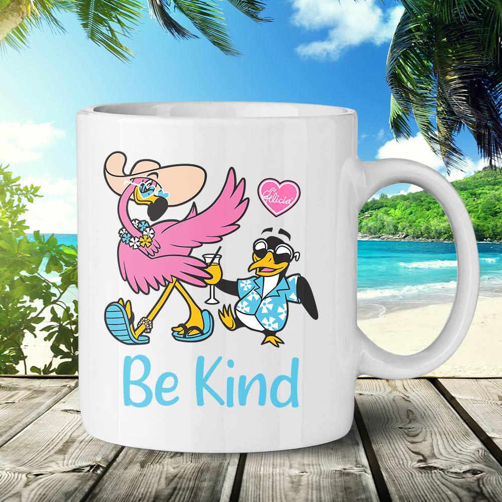 Felicia's The Flamingo's Be Kind 11oz Ceramic Mug