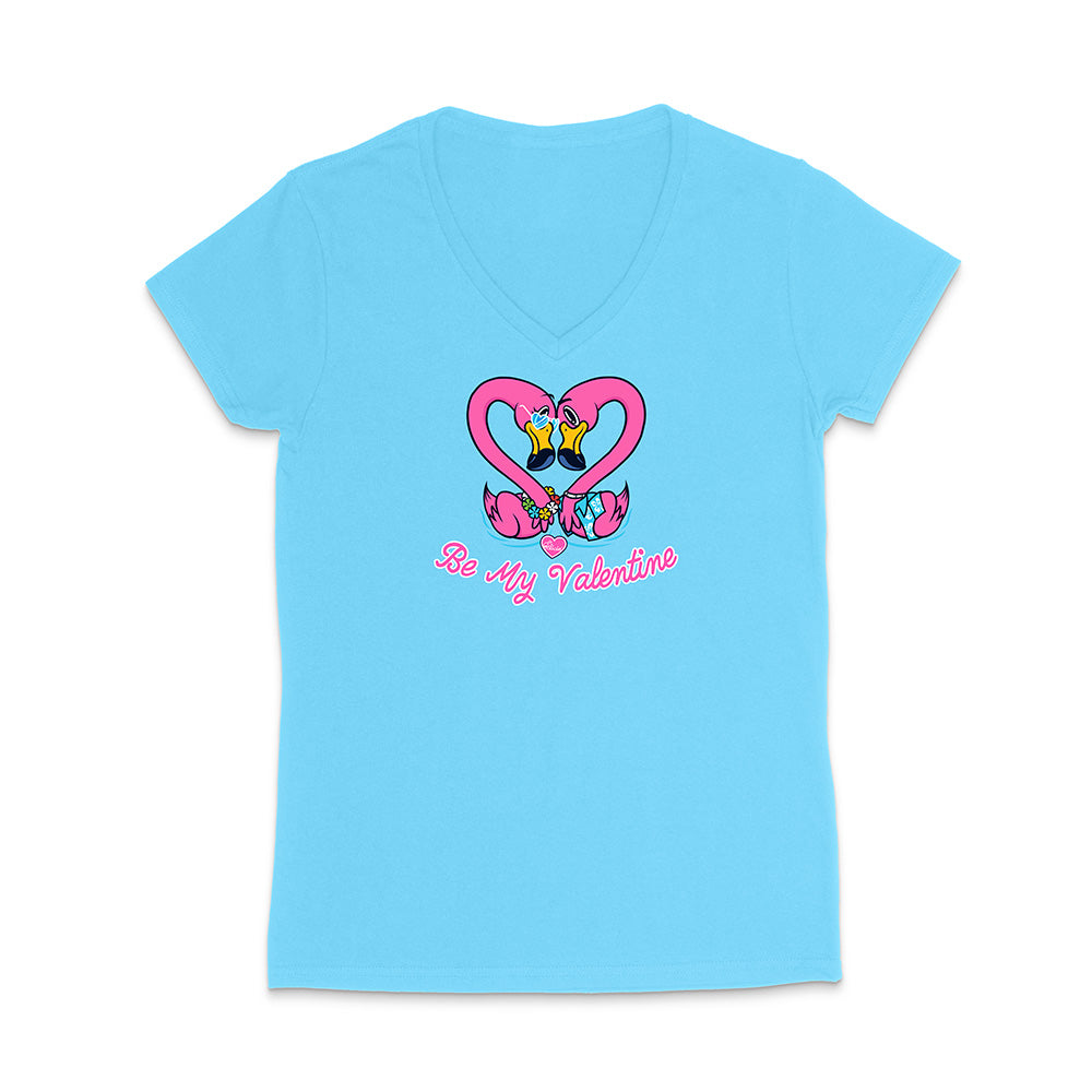 Light blue t-shirt with a heart design and text on a white background