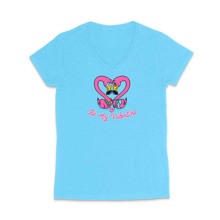 Light blue t-shirt with a heart design and text on a white background