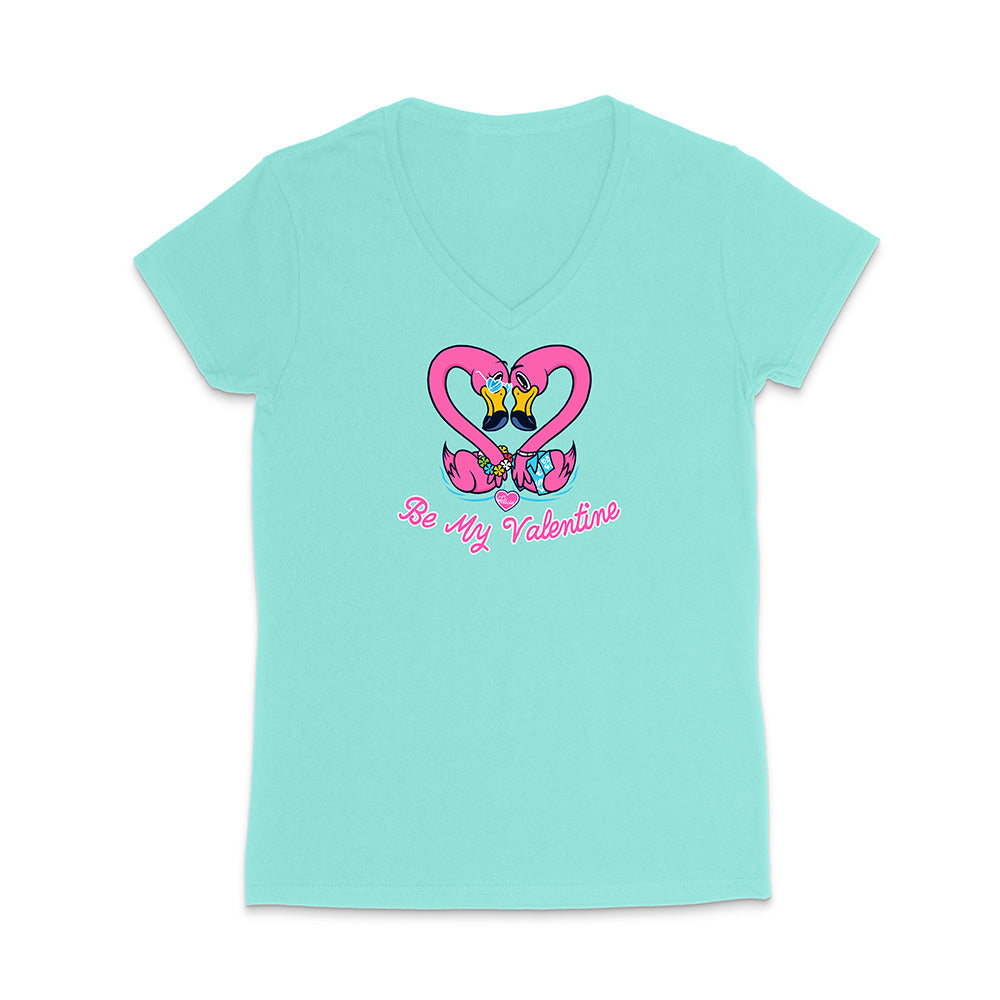 Light blue t-shirt with a heart design and text on a white background
