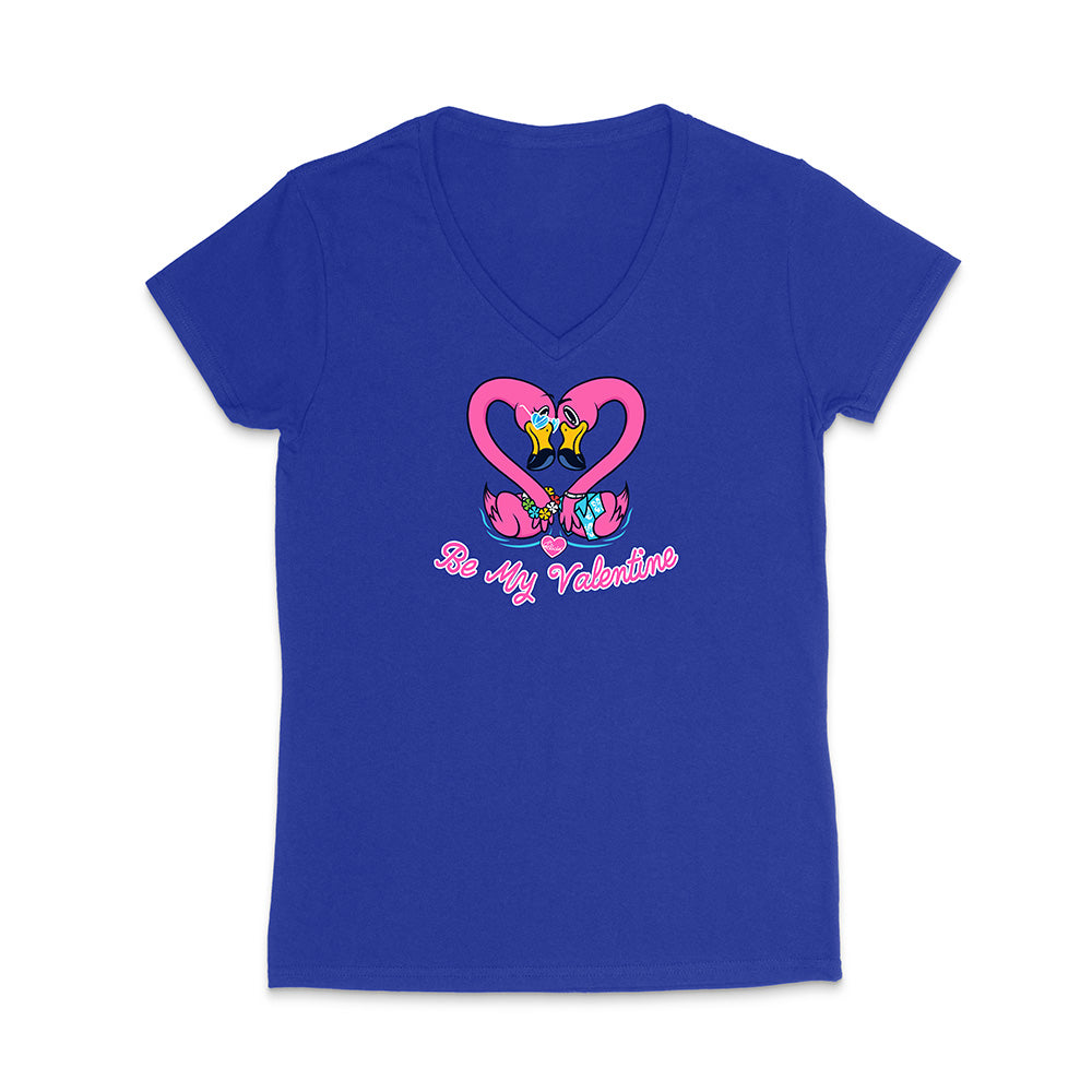 Blue t-shirt with a heart design and text on a white background