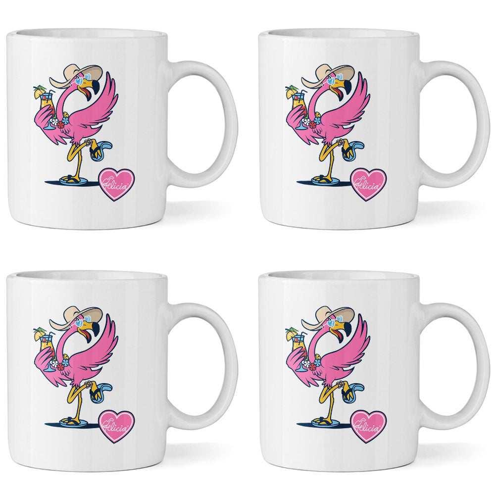Felicia's Be Your Own Flamingo 11oz Ceramic Mug 4 pack