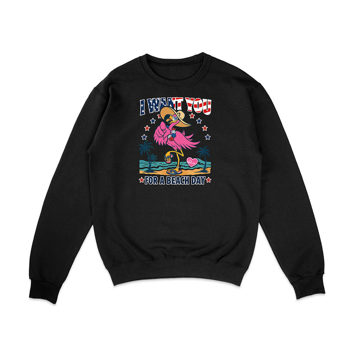 Black sweatshirt with a colorful graphic design on a white background