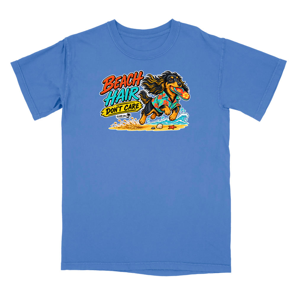 Beach Hair Don't Care Dog T-Shirt