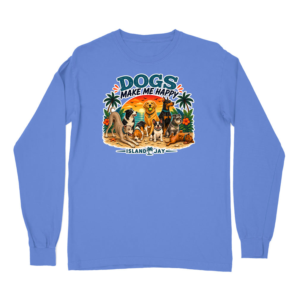 Dogs Make Me Happy Long Sleeve Shirt