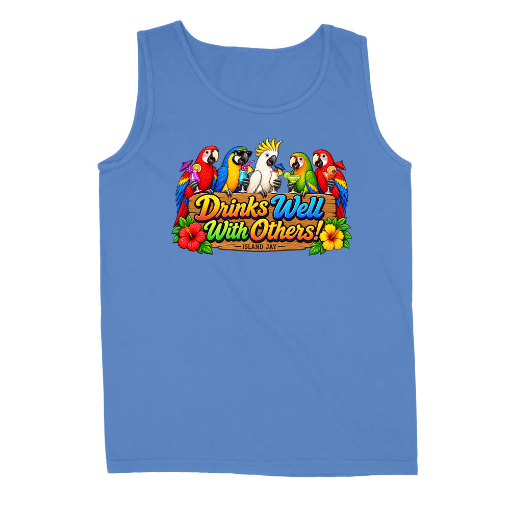 Drinks Well With Others Parrots Tank Top