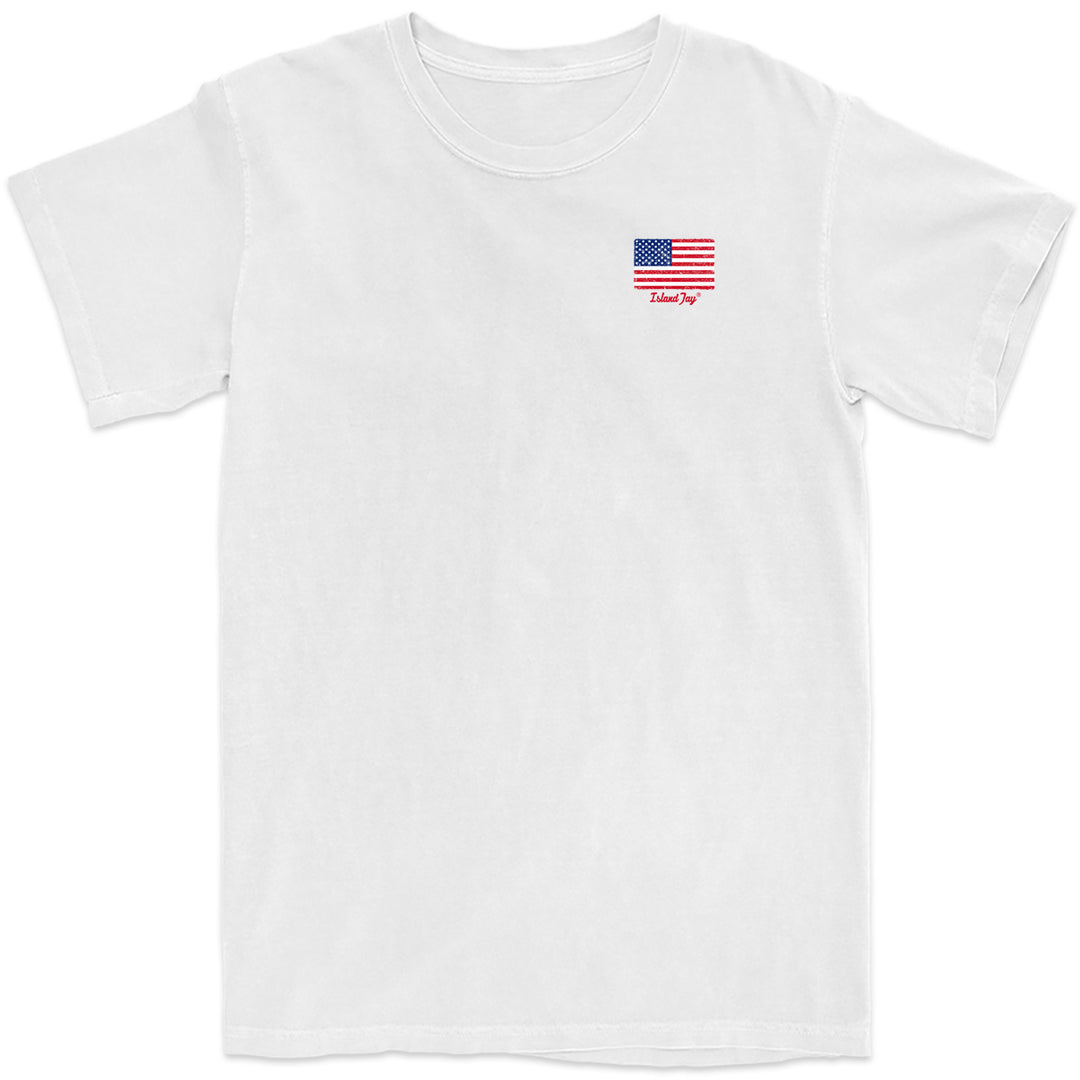 Florida Flag & Palms T-Shirt Ocean White