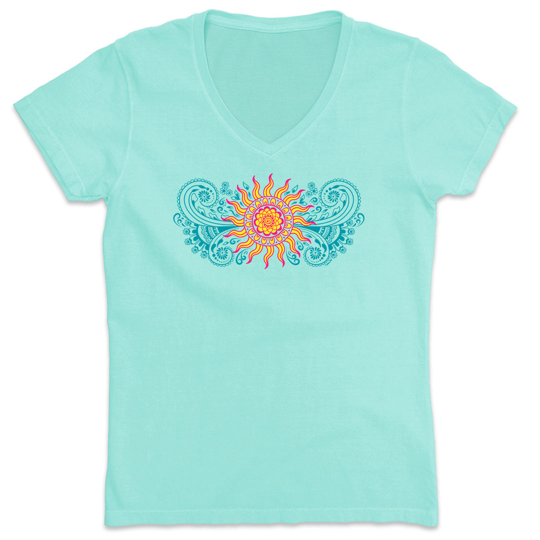 Women's Sun Goddess V-Neck T-Shirt Chill