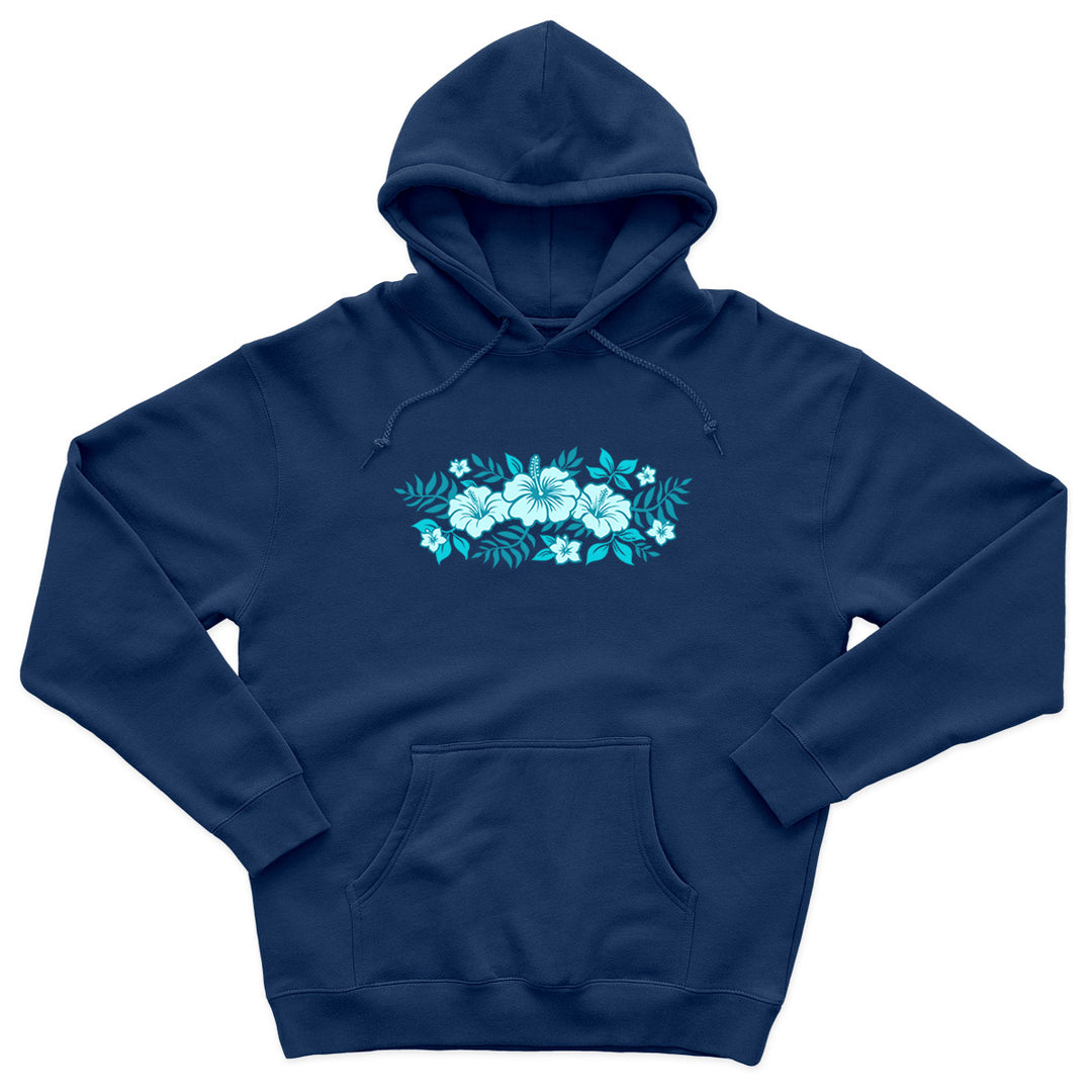 Azul Hibiscus Soft Style Pullover Hoodie Navy
