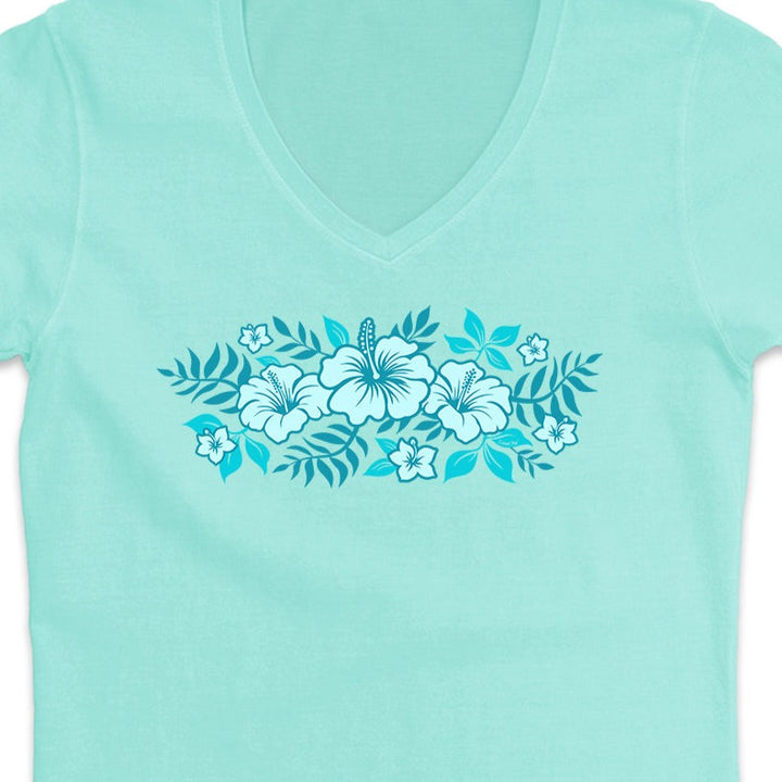 Women's Azul Hibiscus V-Neck T-Shirt