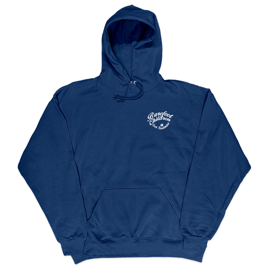 Barefoot Children Parrot Head Club Soft Style Pullover Hoodie Navy Front