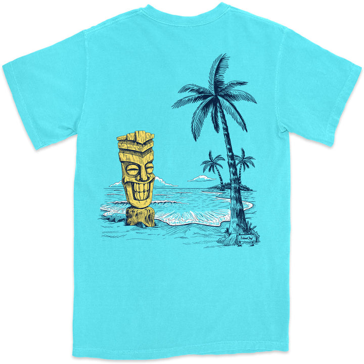 Freaky Tiki Beach Day T-Shirt Lagoon Blue