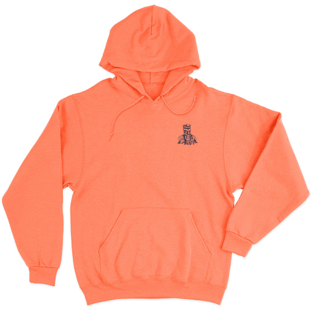 Freaky Tiki Beach Day Soft Style Pullover Hoodie Coral