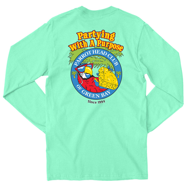 Parrot Head Club of Green Bay Long Sleeve T-Shirt Island Reef Green
