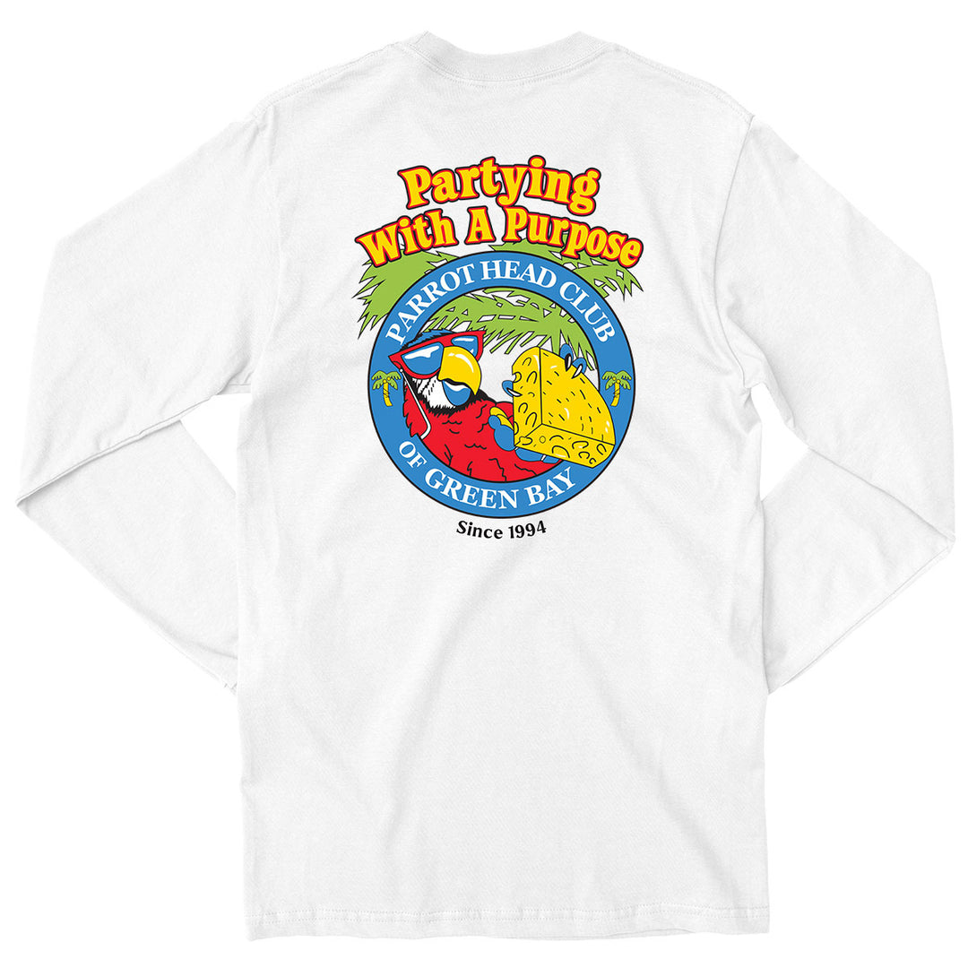 Parrot Head Club of Green Bay Long Sleeve T-Shirt Ocean White